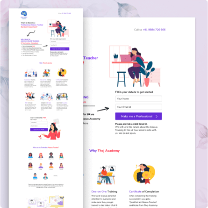 Teacher Training Landing Page